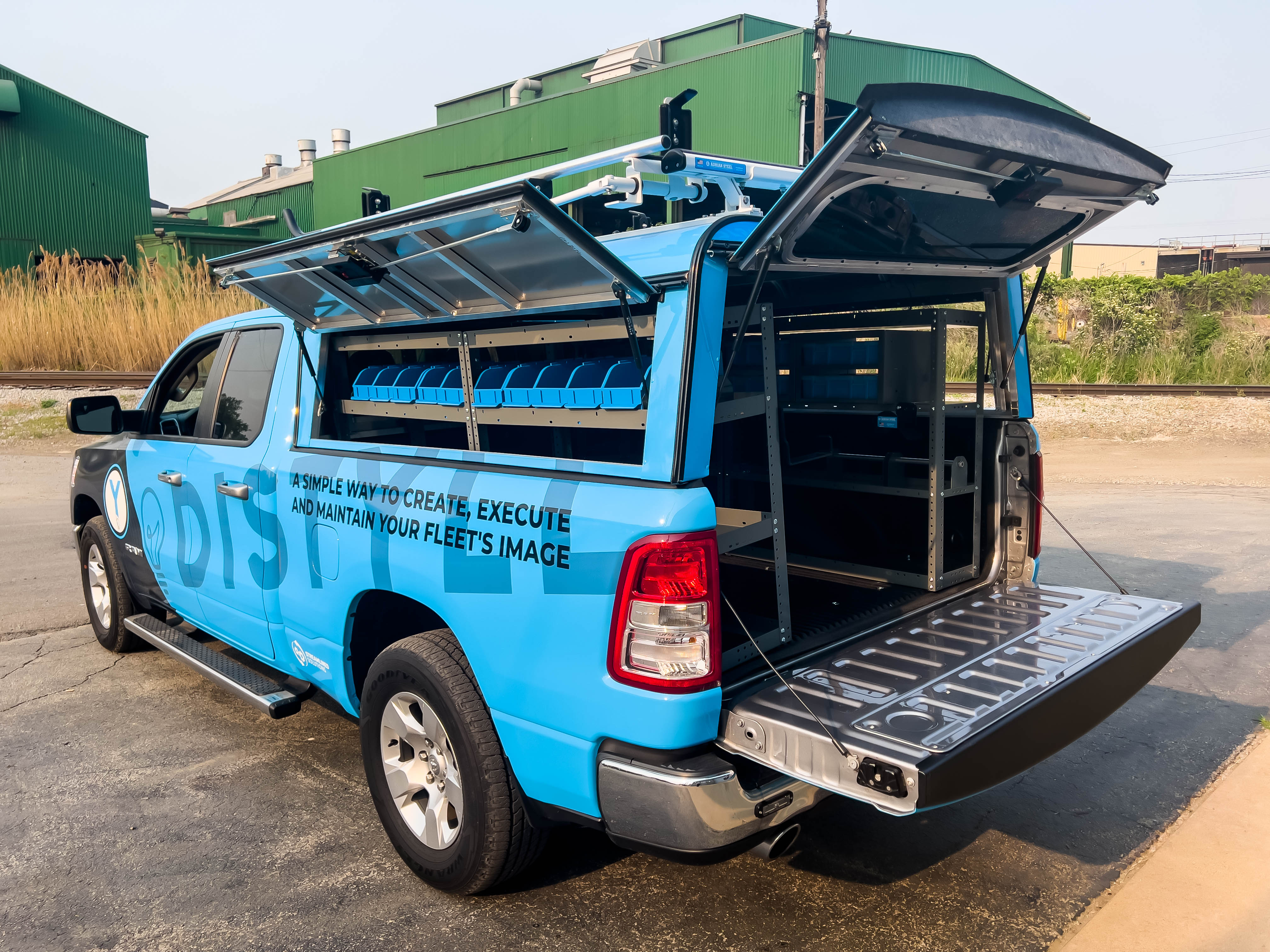 Adrian Steel truck storage package on a commercial pickup
